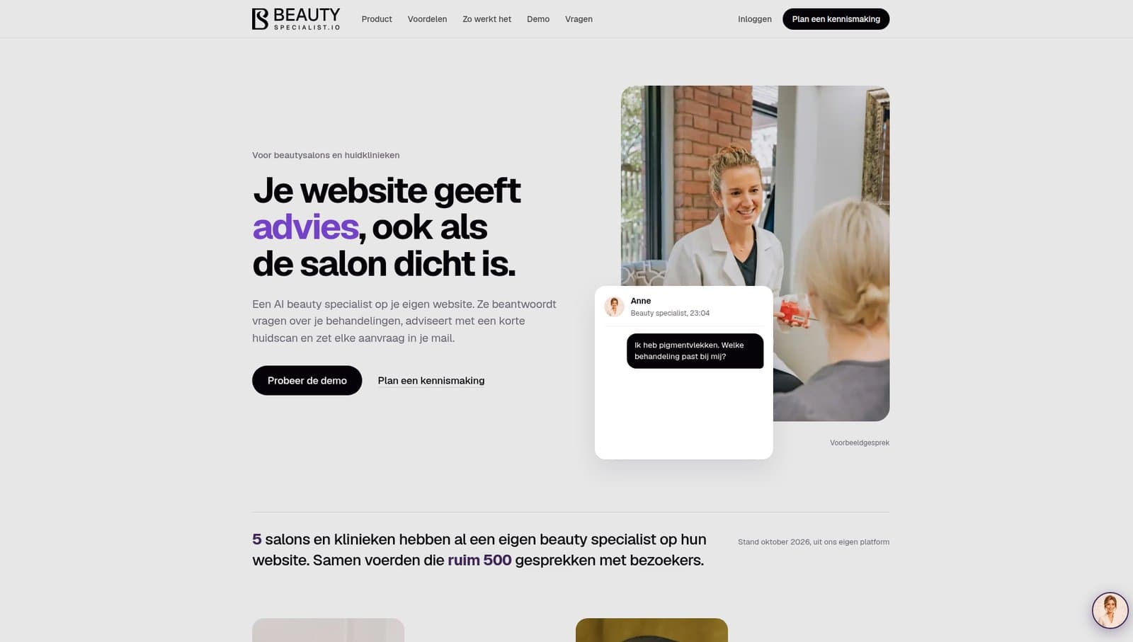 Beauty Specialist website by Weblyfe