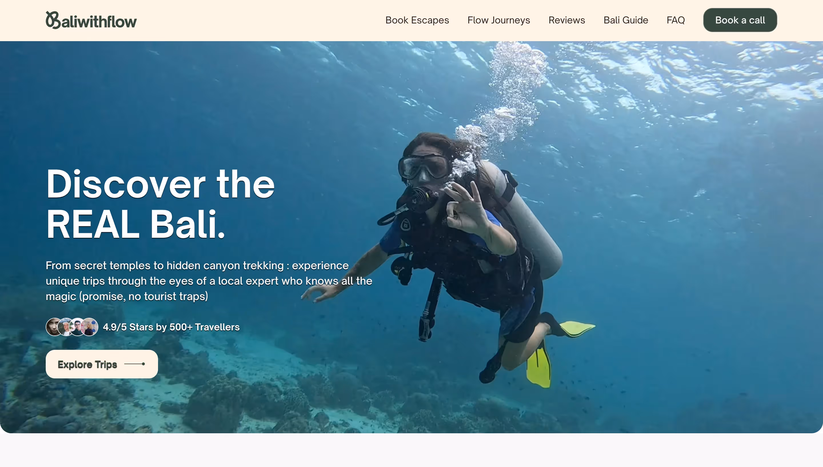 BaliwithFlow website by Weblyfe