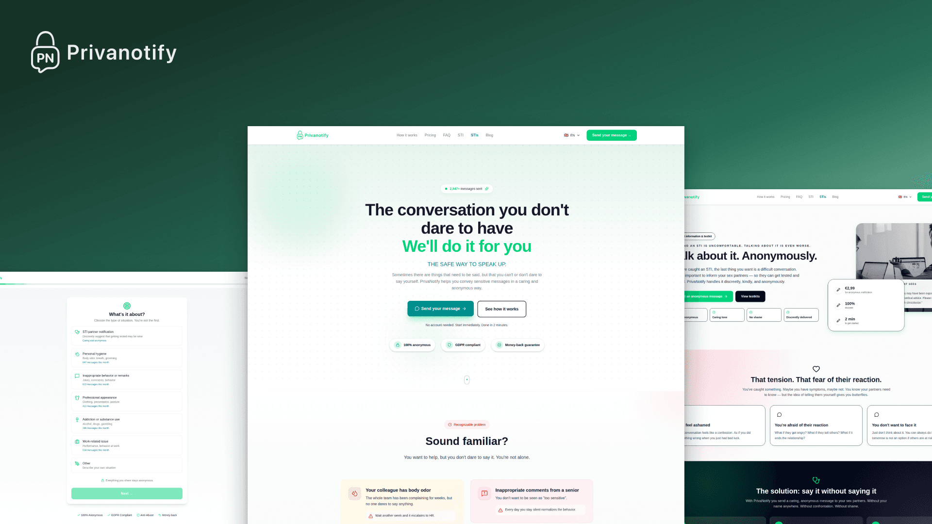PrivaNotify website by Weblyfe